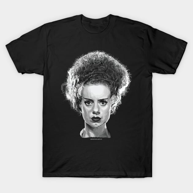 The Bride (Classic Grays Version) T-Shirt by pentoolarts